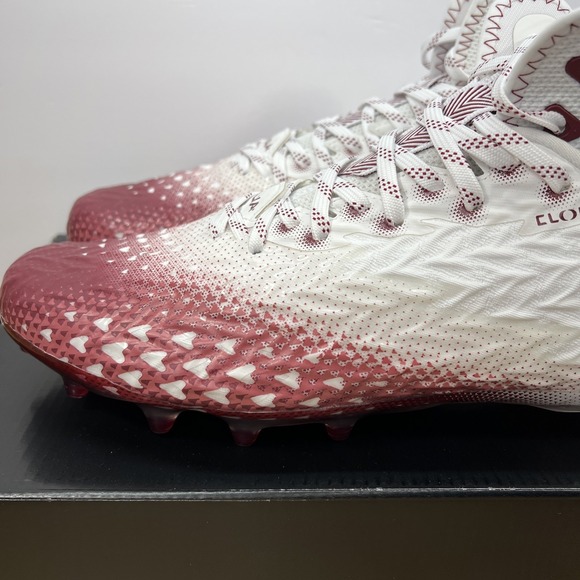 Under Armour Men's 11 Spotlight Clone 3.0 MC Football Cleats 3026334-107 WHT/RED - Picture 3 of 12